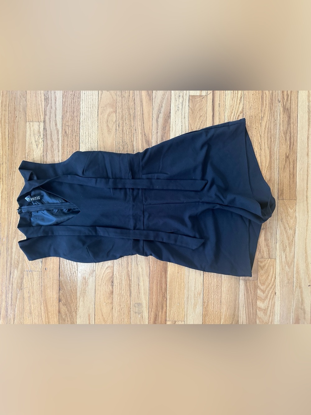 Design Lab Lord & Taylor Black Sleeveless Tie-Waist Romper